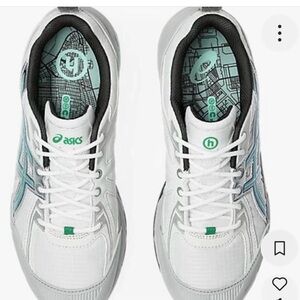 ASICS Men's White and Teal Athletic Shoes